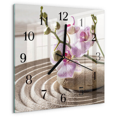 Wanduhr aus glas Sandorchidee