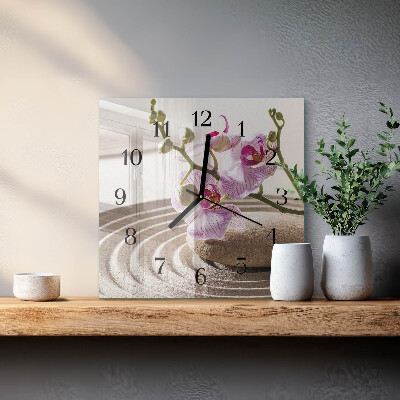 Wanduhr aus glas Sandorchidee