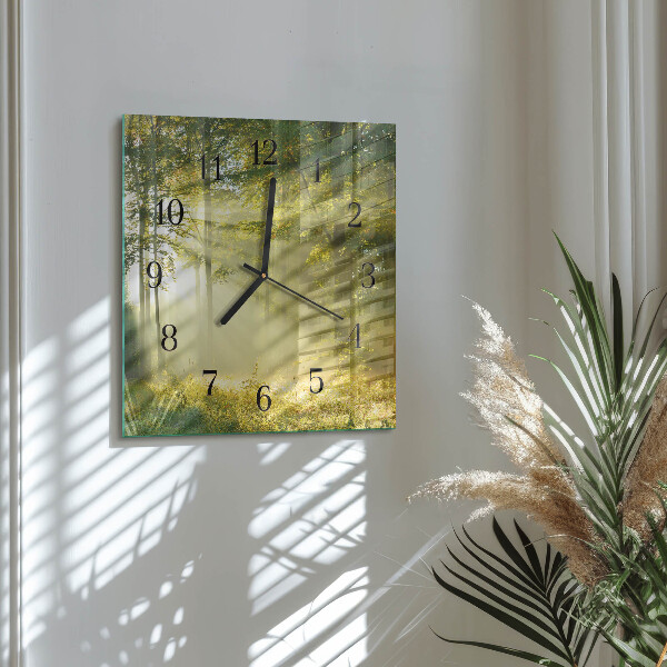 Wanduhr aus glas Wald