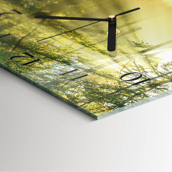 Wanduhr aus glas Wald