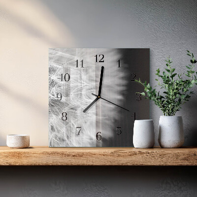 Wanduhr aus glas Löwenzahn