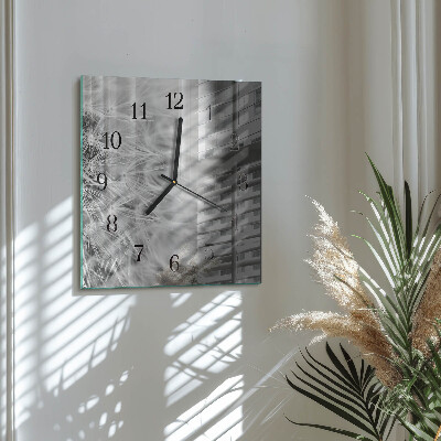Wanduhr aus glas Löwenzahn