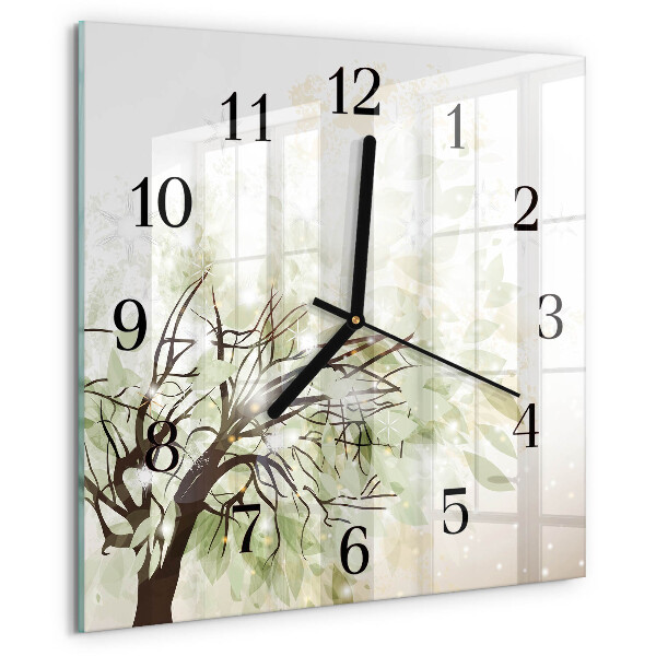 Wanduhr aus glas Baum