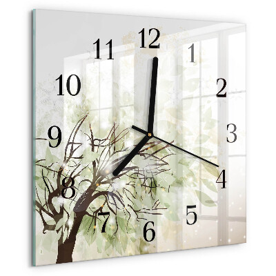 Wanduhr aus glas Baum