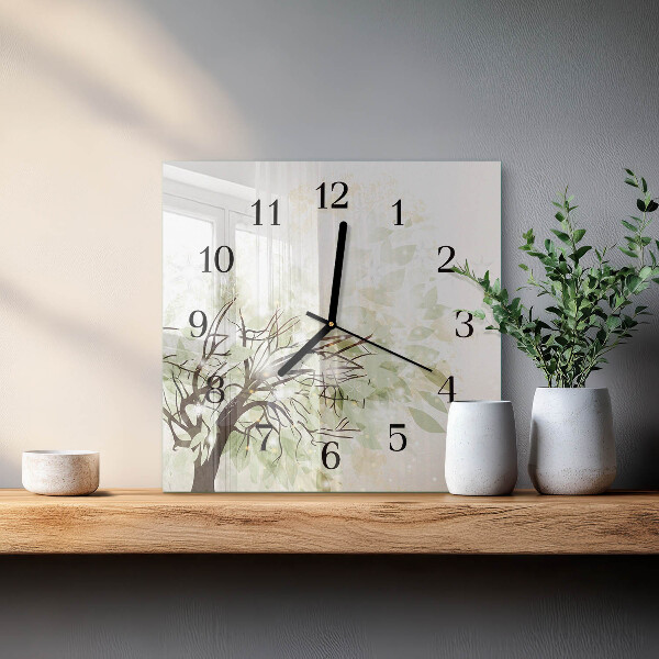Wanduhr aus glas Baum