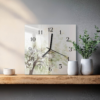 Wanduhr aus glas Baum