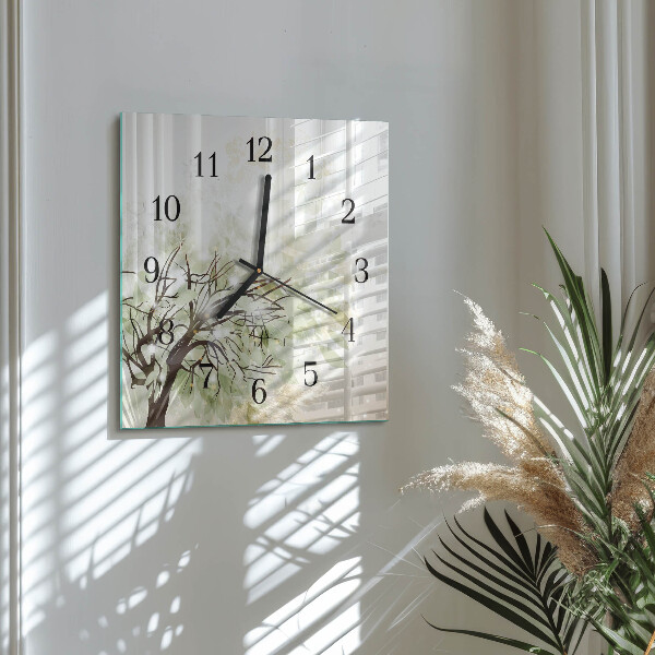 Wanduhr aus glas Baum
