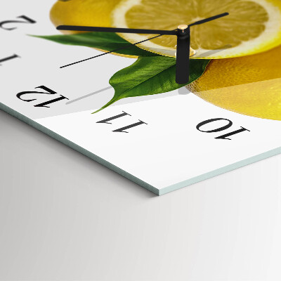 Wanduhr aus glas Zitronen