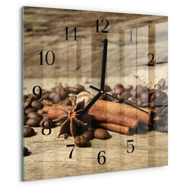 Wanduhr aus glas Anis-Zimt