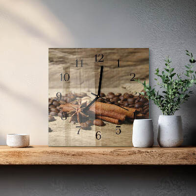 Wanduhr aus glas Anis-Zimt