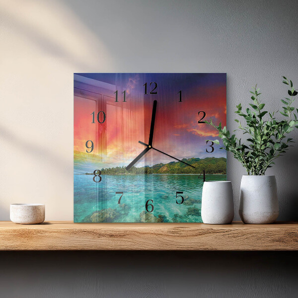 Wanduhr aus glas Landschaft