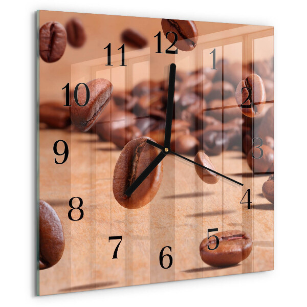 Wanduhr aus glas Kaffeebohnen