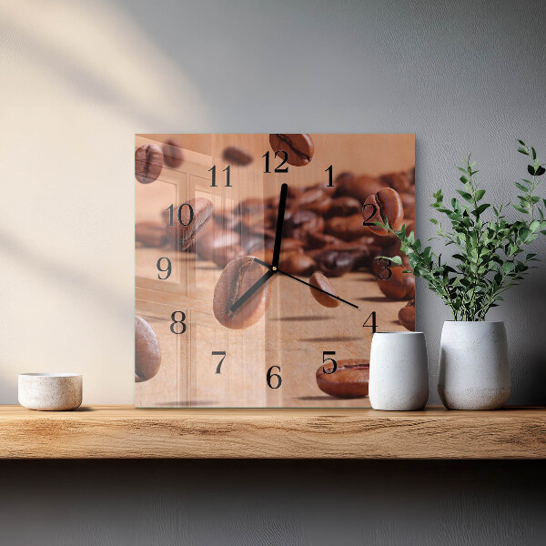 Wanduhr aus glas Kaffeebohnen