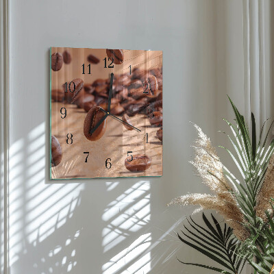 Wanduhr aus glas Kaffeebohnen