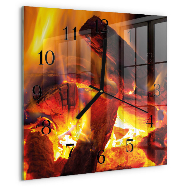 Wanduhr aus glas Feuer