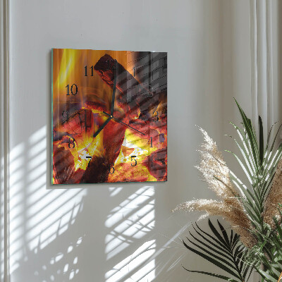 Wanduhr aus glas Feuer