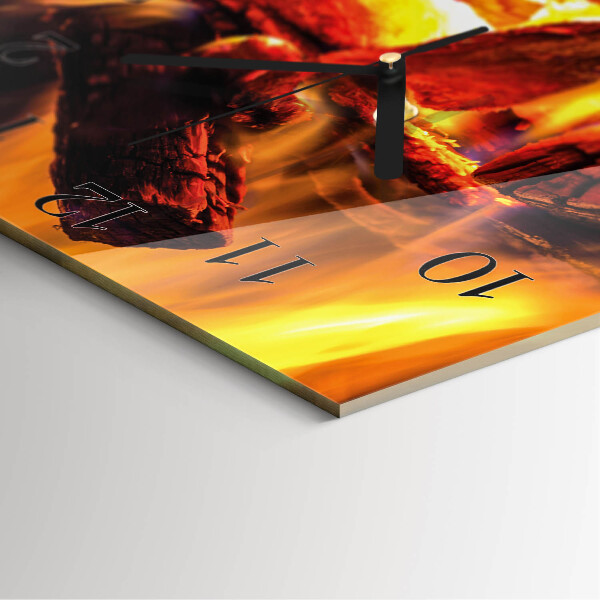 Wanduhr aus glas Feuer