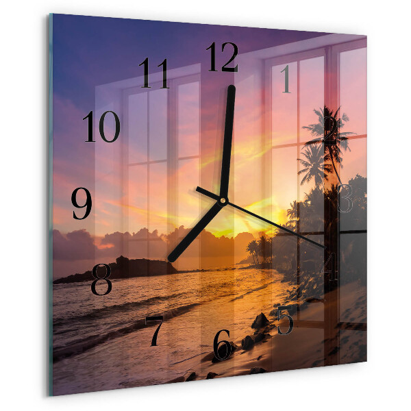 Wanduhr aus glas Sonnenuntergang