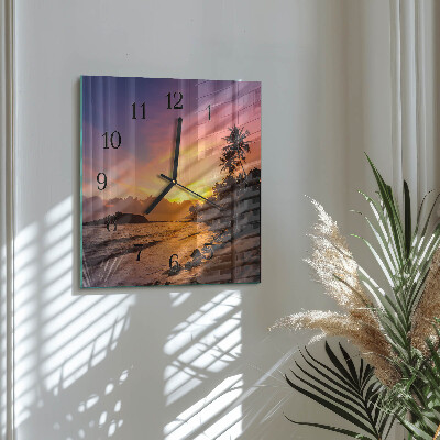 Wanduhr aus glas Sonnenuntergang