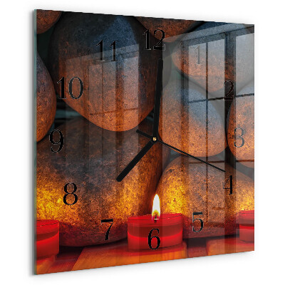 Wanduhr aus glas Steine