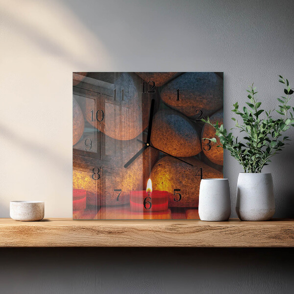 Wanduhr aus glas Steine