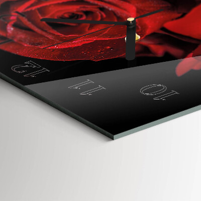 Wanduhr aus glas Rose