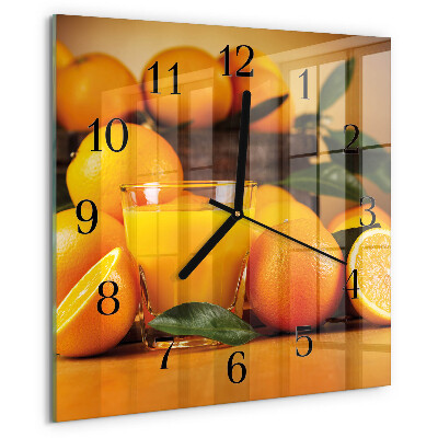 Wanduhr aus glas Orangen