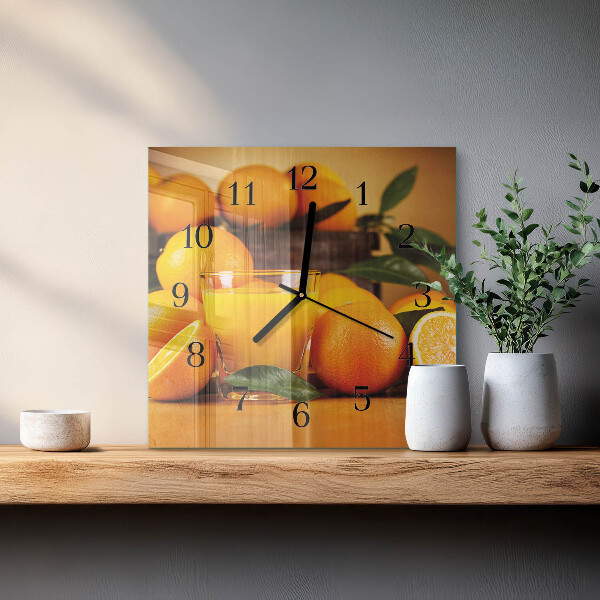 Wanduhr aus glas Orangen