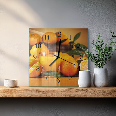 Wanduhr aus glas Orangen