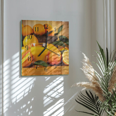 Wanduhr aus glas Orangen