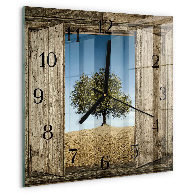 Wanduhr aus glas Baum