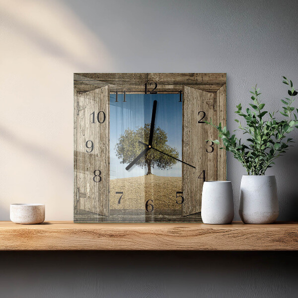 Wanduhr aus glas Baum
