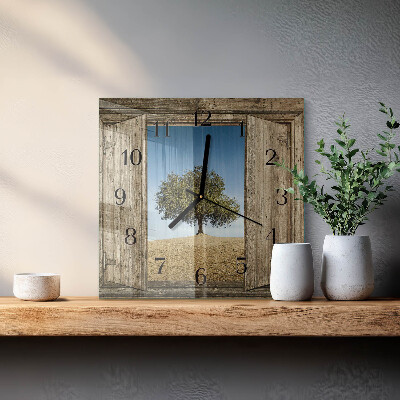 Wanduhr aus glas Baum