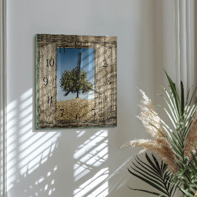 Wanduhr aus glas Baum