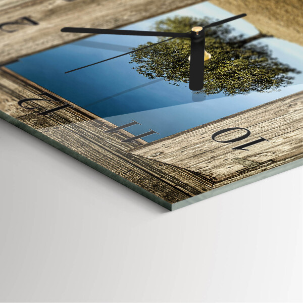 Wanduhr aus glas Baum
