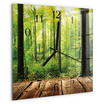 Wanduhr aus glas Wald