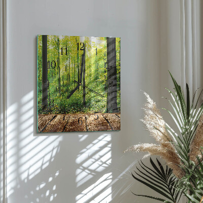 Wanduhr aus glas Wald