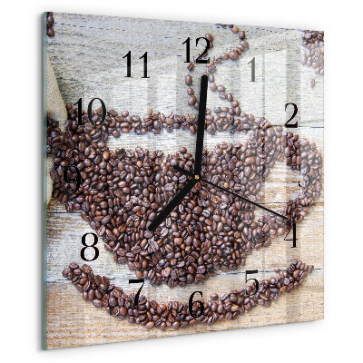 Wanduhr aus glas Kaffeebohnen