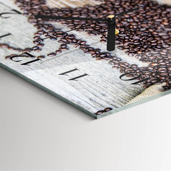Wanduhr aus glas Kaffeebohnen