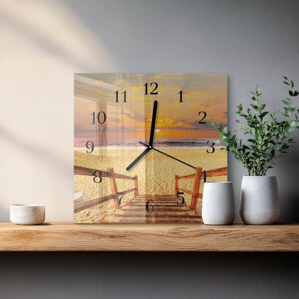 Wanduhr aus glas Strandbrücke