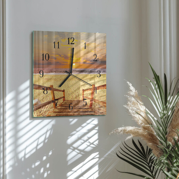 Wanduhr aus glas Strandbrücke