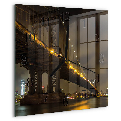 Wanduhr aus glas Die Nacht der Brücke