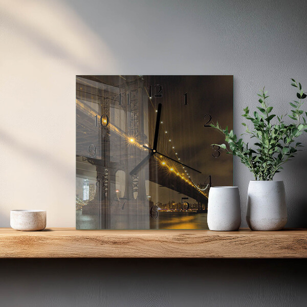 Wanduhr aus glas Die Nacht der Brücke