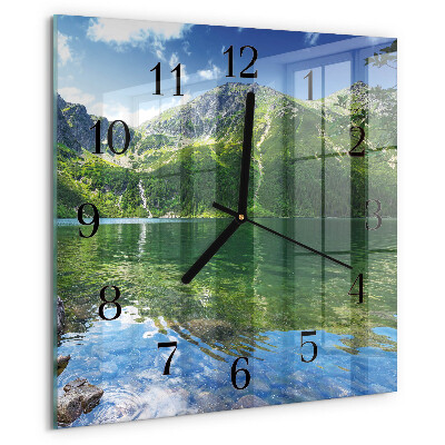 Wanduhr aus glas Bergsee