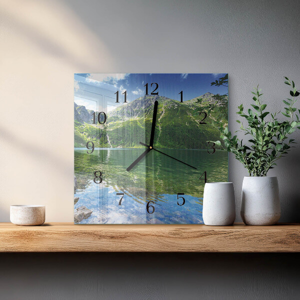 Wanduhr aus glas Bergsee