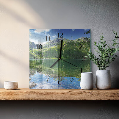 Wanduhr aus glas Bergsee