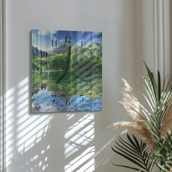 Wanduhr aus glas Bergsee