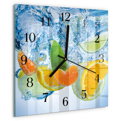 Wanduhr aus glas Zitruspflanze