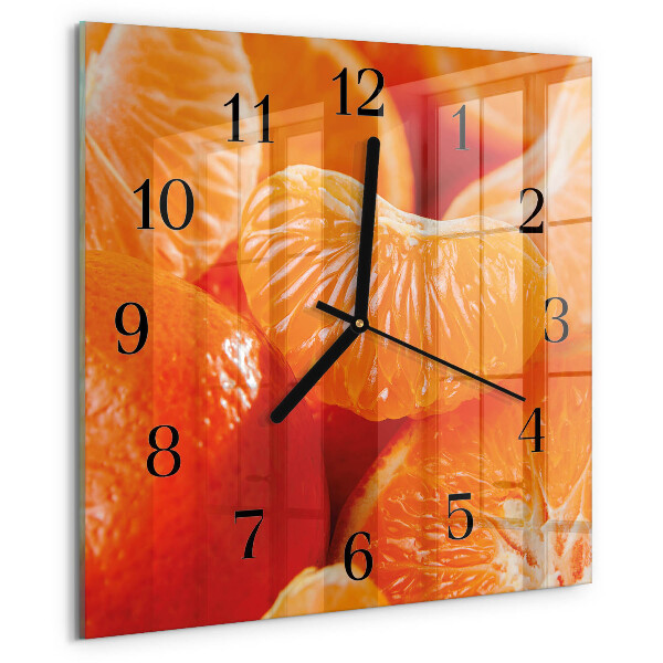 Wanduhr aus glas Mandarinen