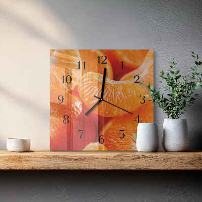 Wanduhr aus glas Mandarinen